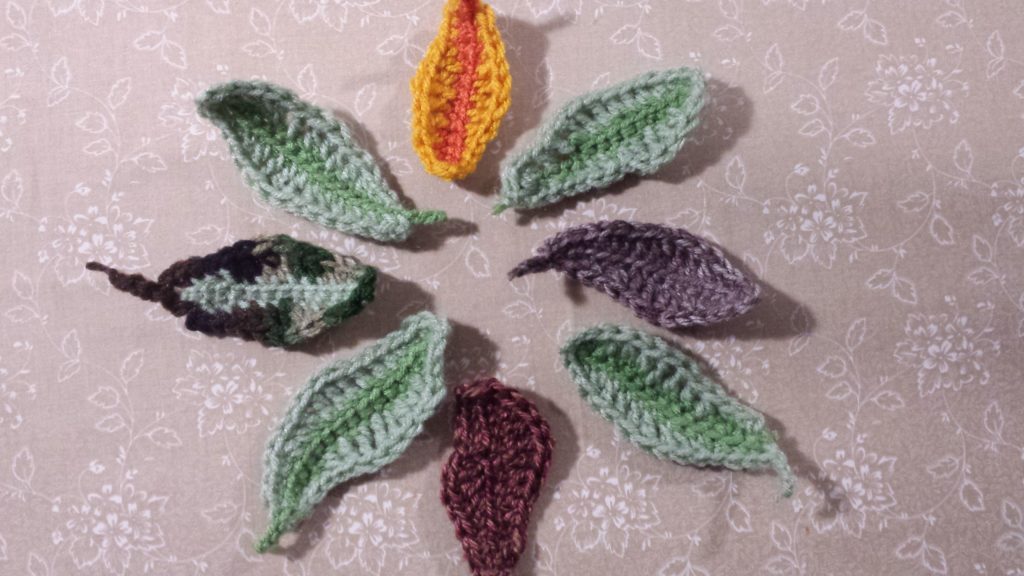 Crochet Leaves for Girlnovember's Twitch Subtree - girlnovember.com